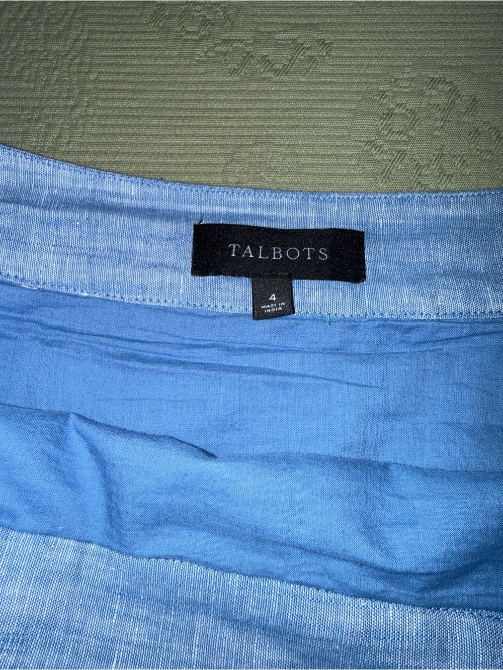 Talbots Light Blue Cotton Mini Skirt with Colorful Floral Embroidery - Picture 6 of 7
